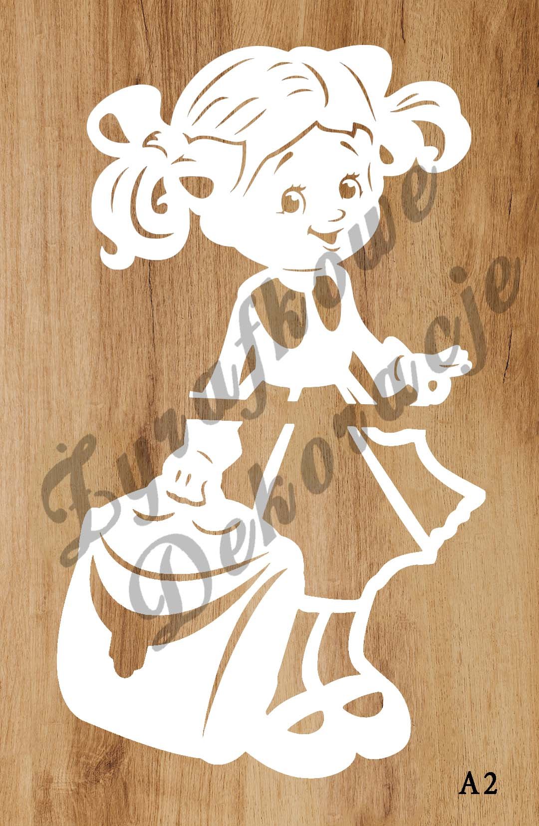 Dziewczynka z teczką biały A2