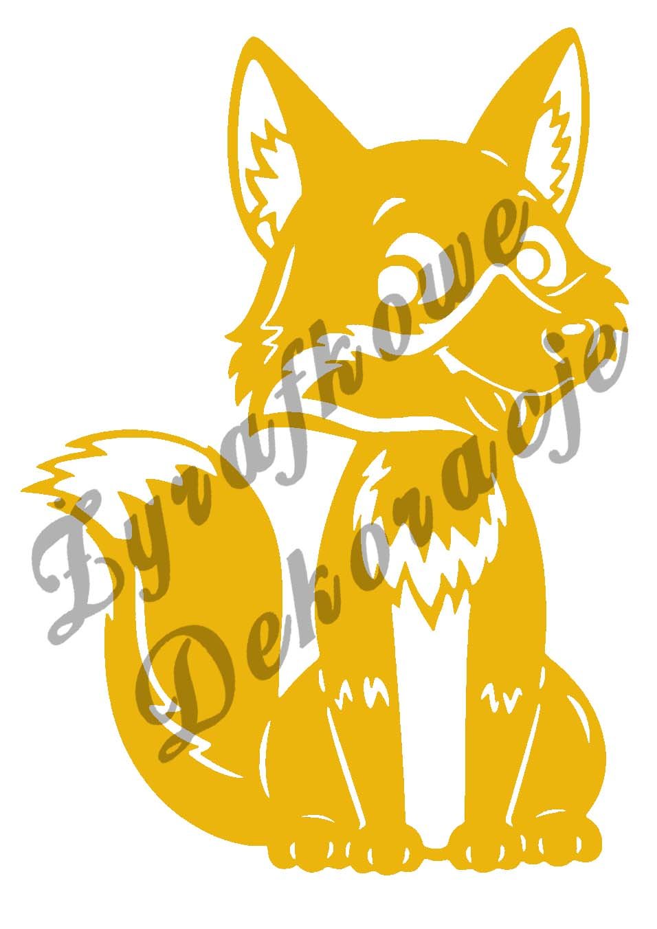 Lis siedzący żołty