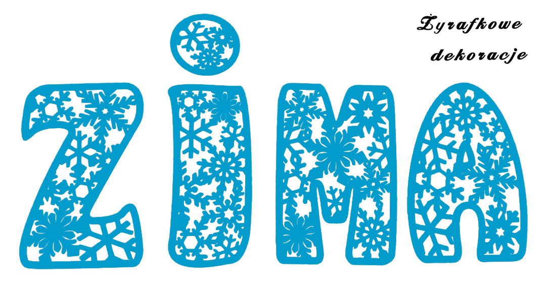 ZIMA napis niebieski