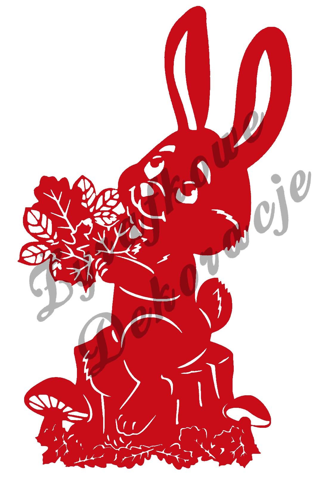 Zając na pniu czerwony