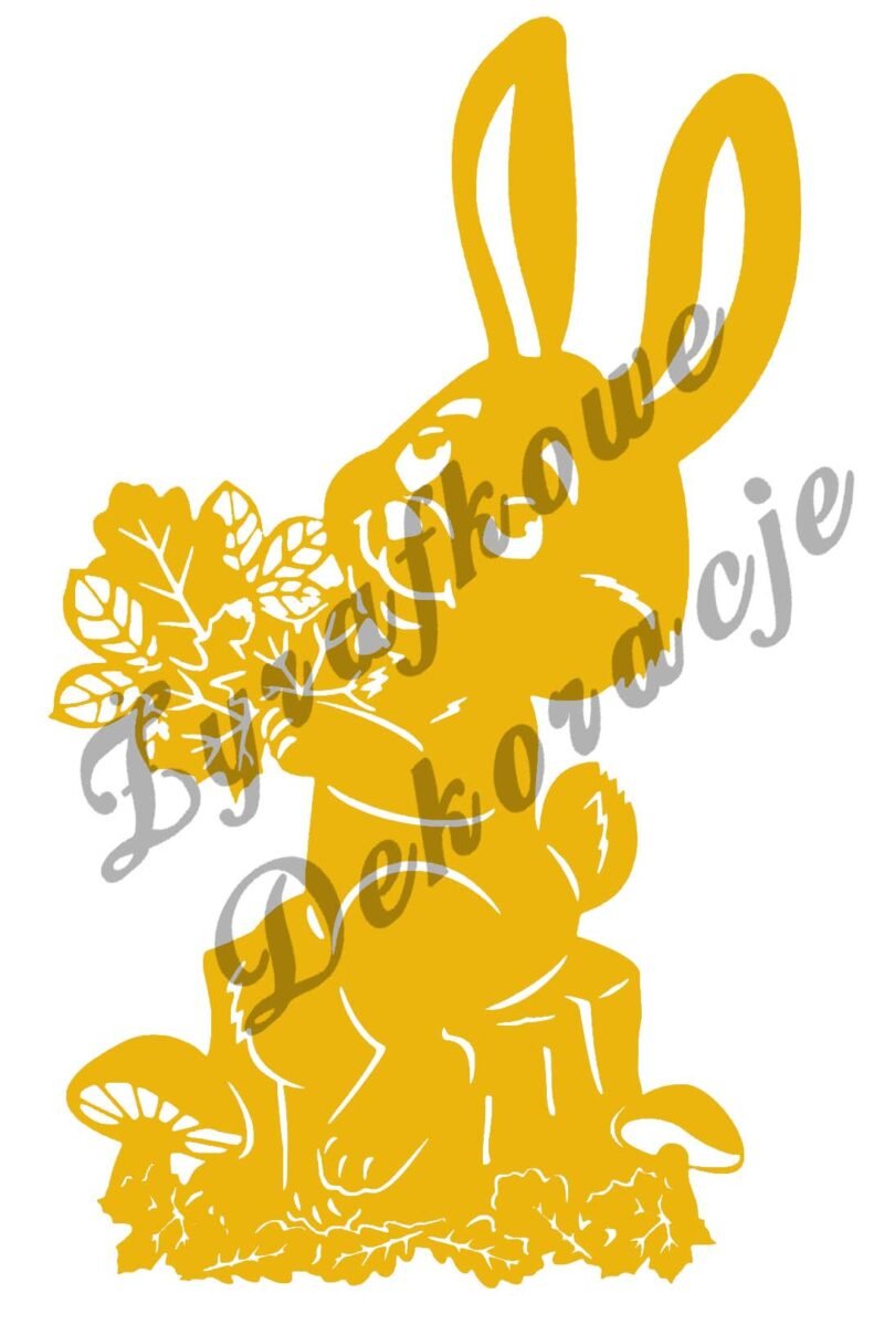 Zając na pniu żółty