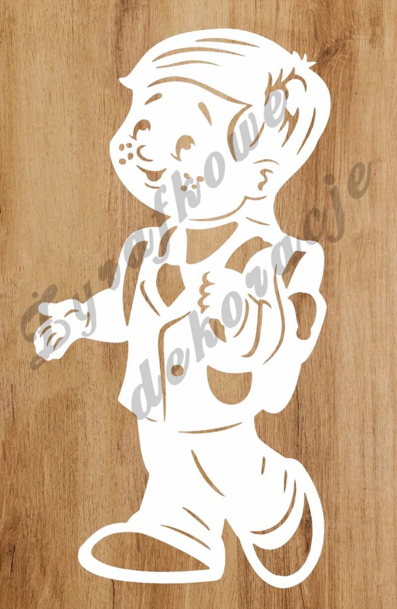 Chłopiec z plecakiem biały