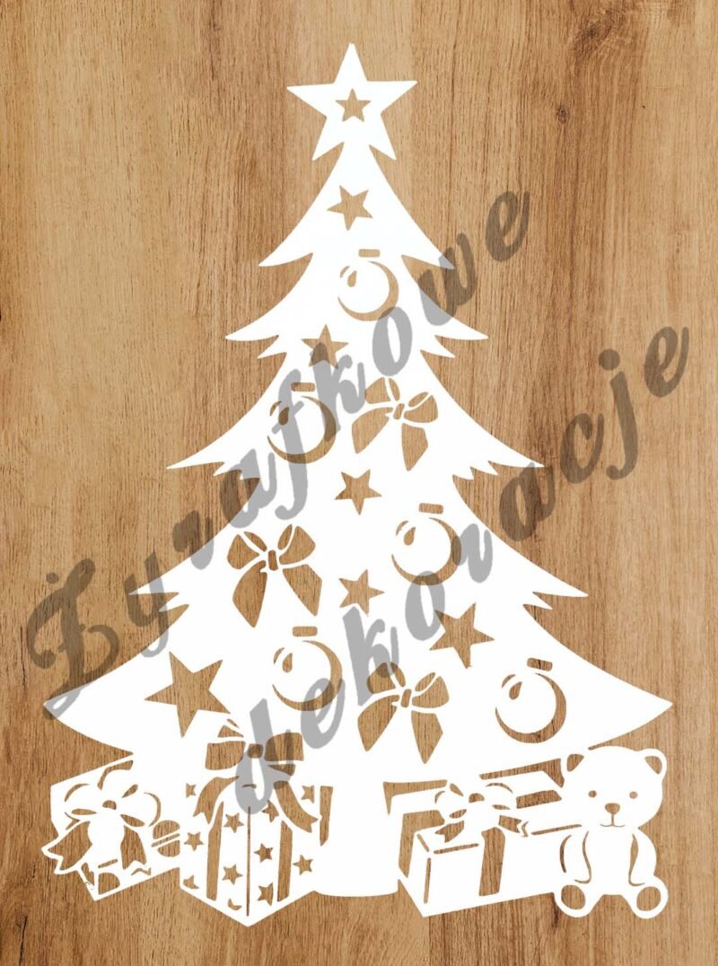 Choinka z prezentami biała