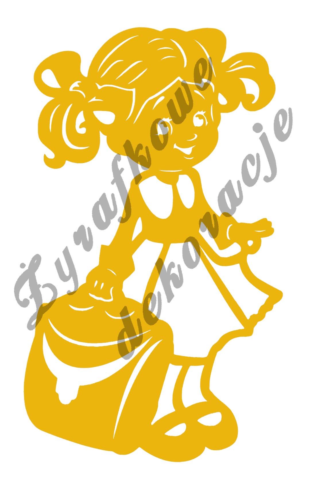 dziewczynka z teczką żółta