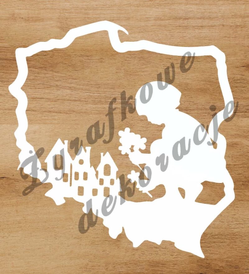 Mapa Polski-Wolna Niepodległa biała