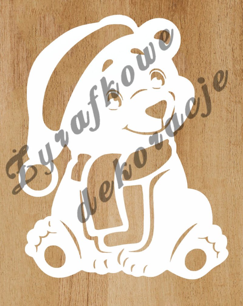 Niedźwiedź w czapce biały