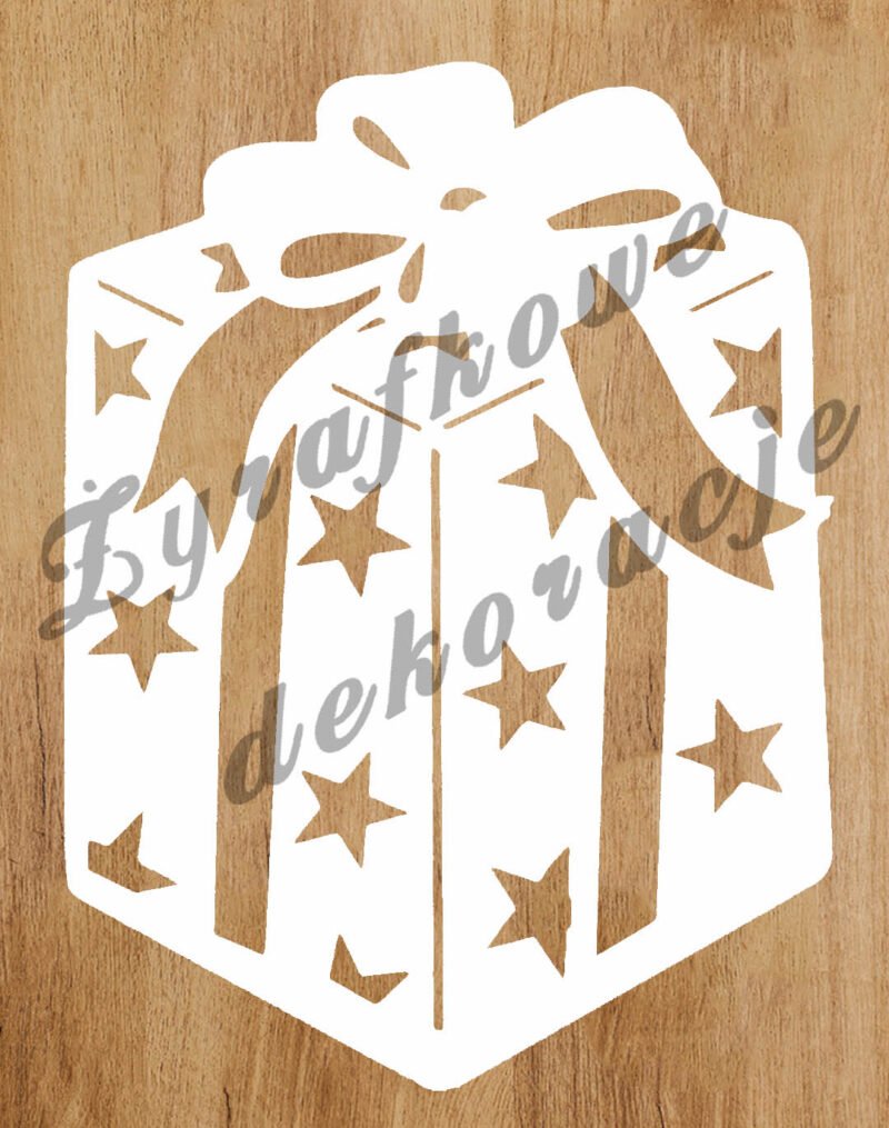 Prezent z gwiazdkami biały