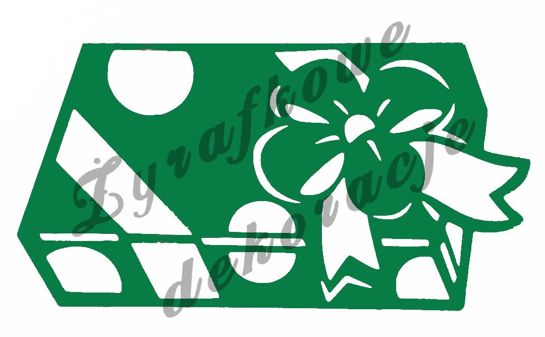 Prezent z kropkami zielony