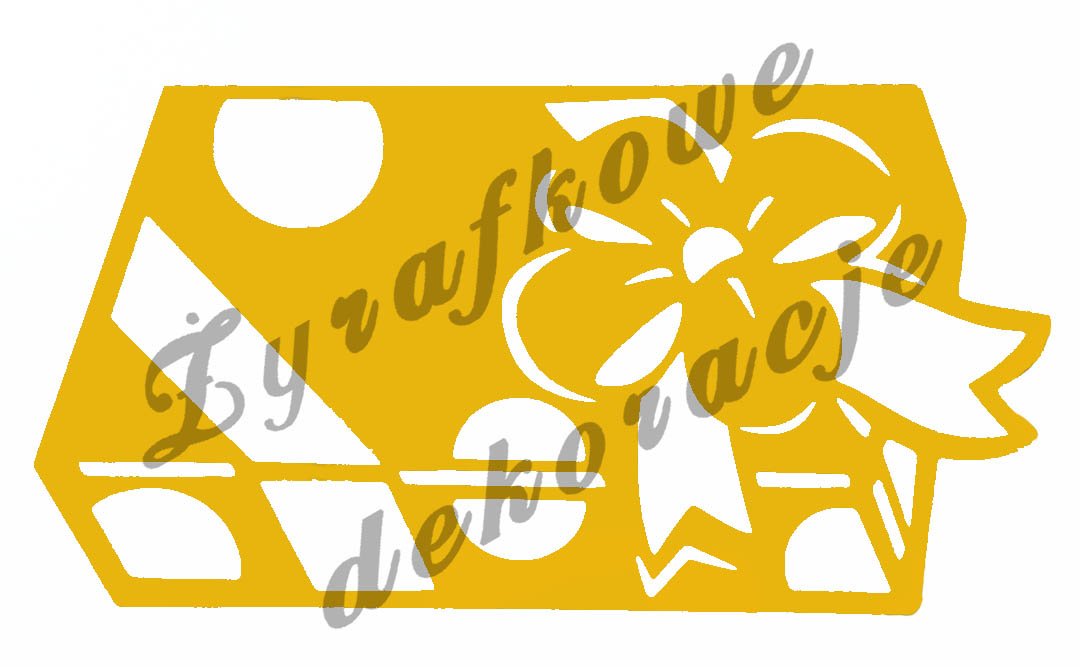 Prezent z kropkami żółty