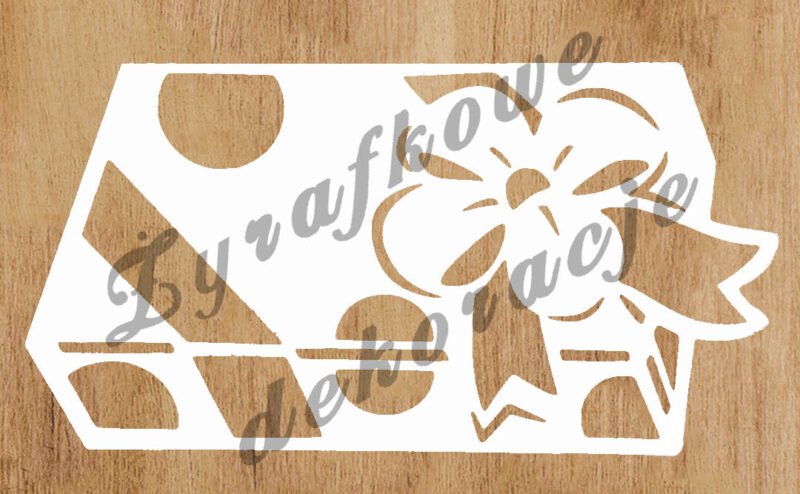 Prezent z kropkami biały