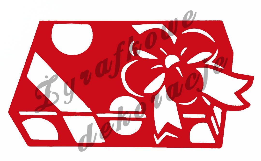 Prezent z kropkami czerwony