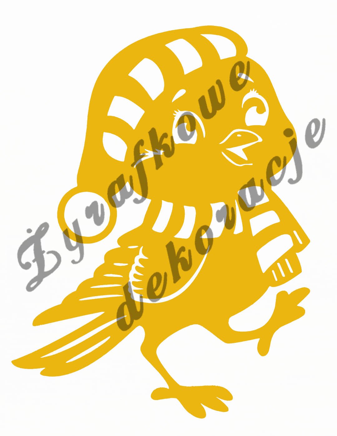 Ptak w czapce żółty