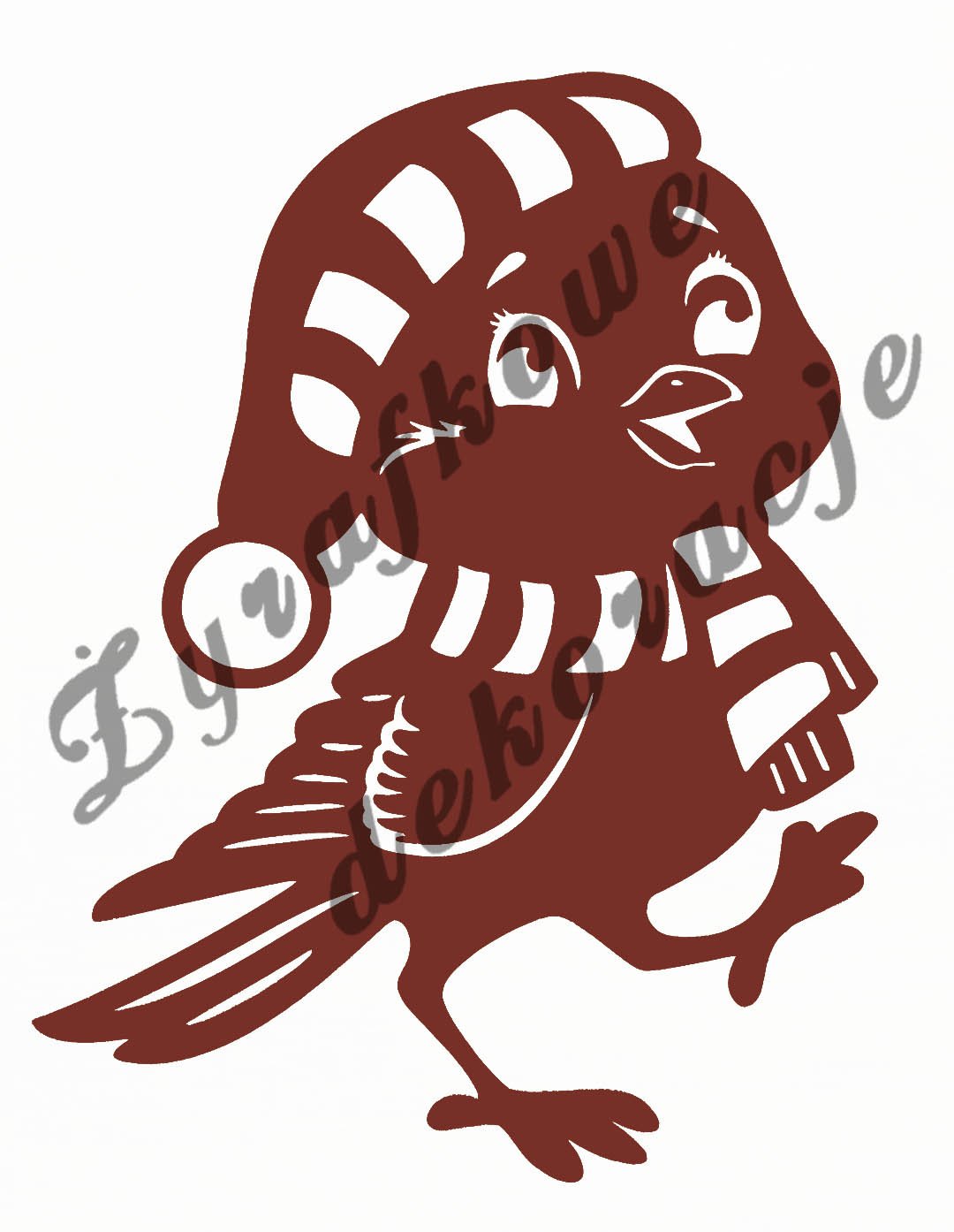 Ptak w czapce brązowy