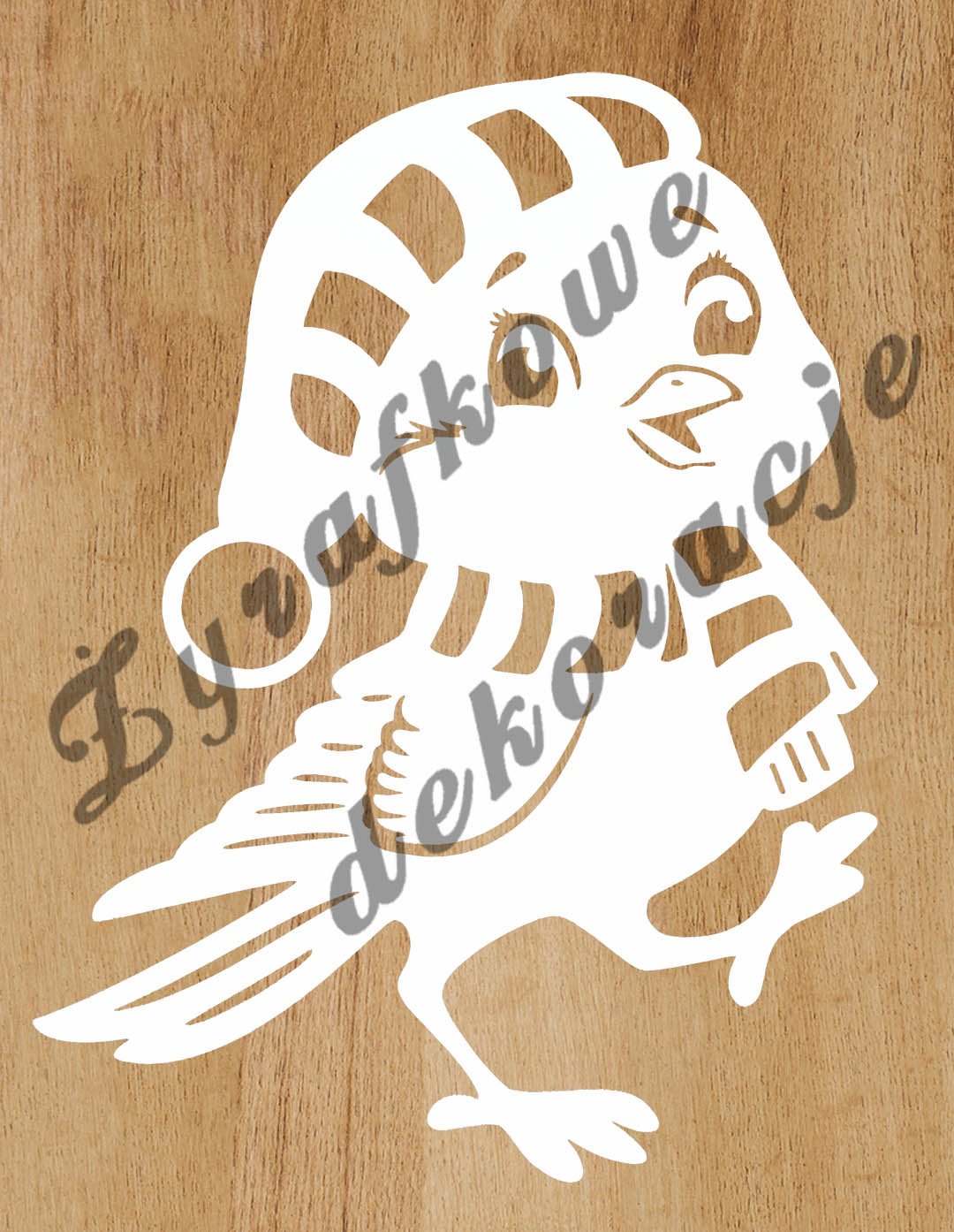 Ptak w czapce biały