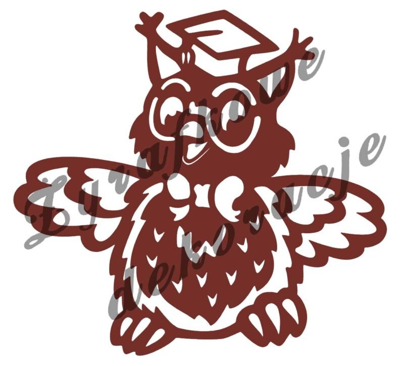 sowa w birecie brazowa