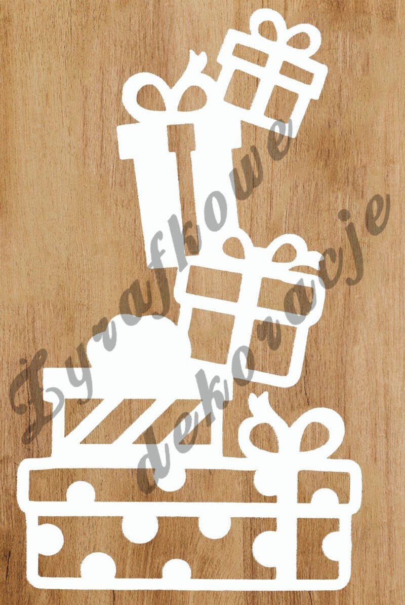 Stos prezentów biały