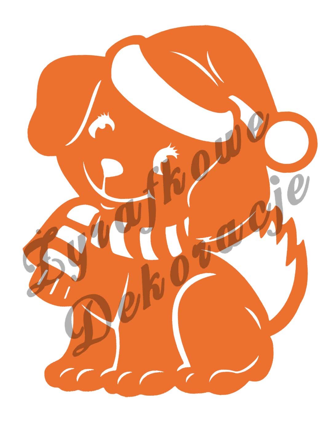 Pies w czapce pomarańczowy