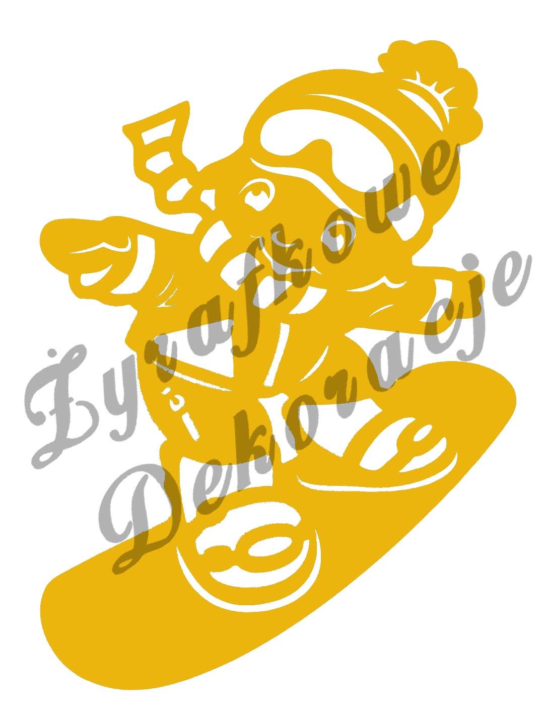 Snowboardzista żółty