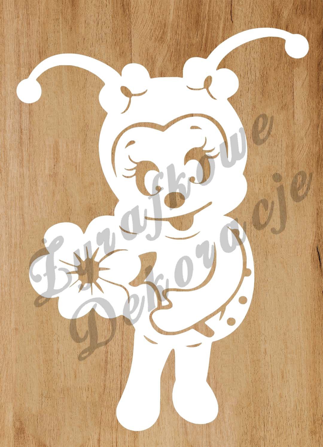 Biedronka z kwiatkiem biały