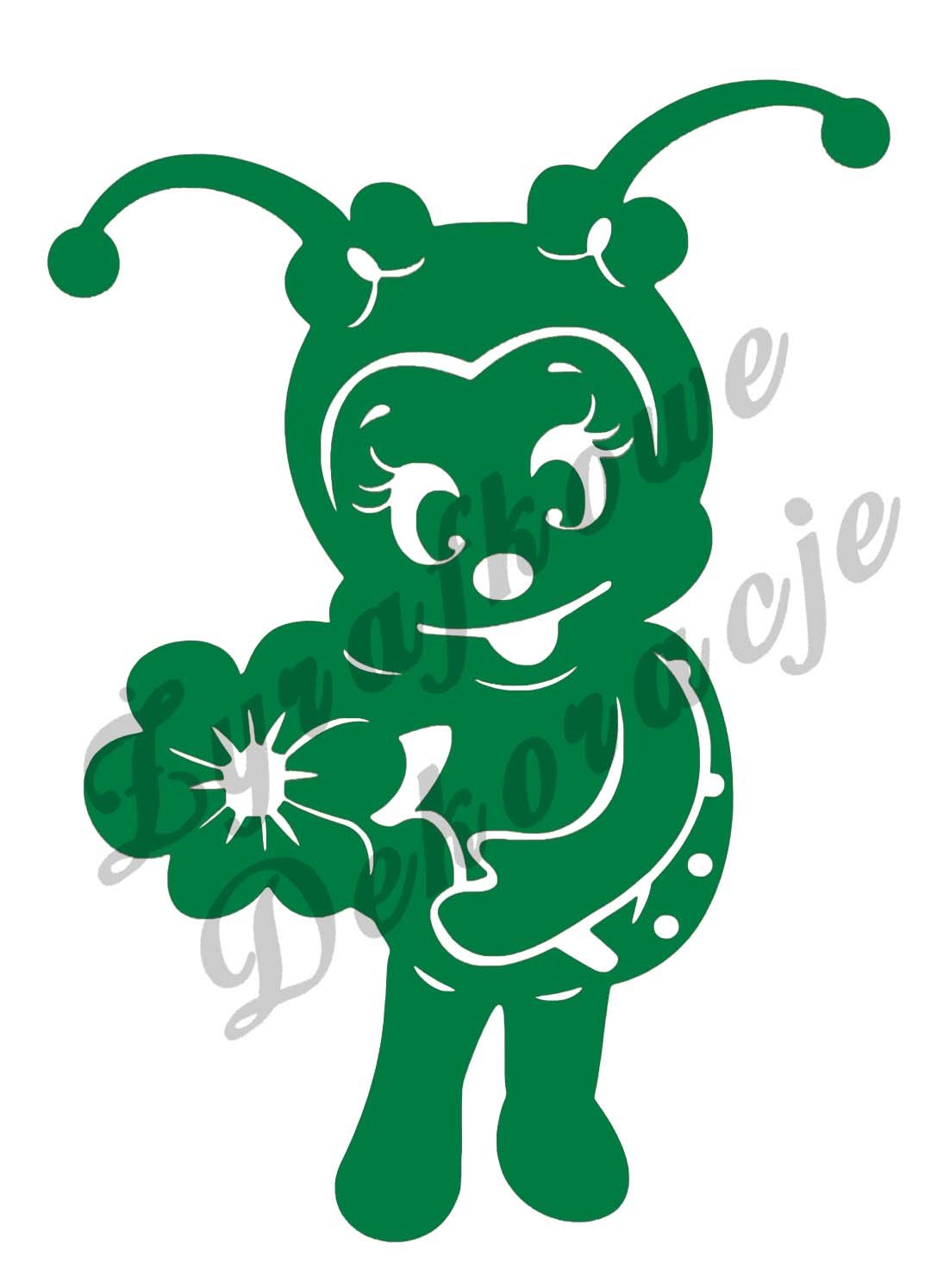 Biedronka z kwiatkiem zielony