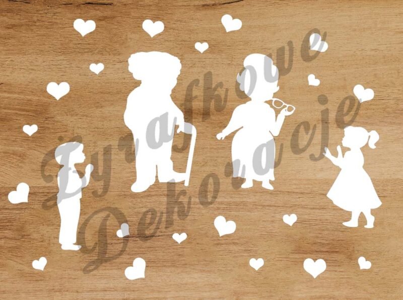 Dziadkowie z wnukami cień