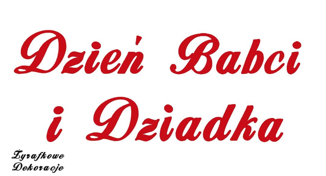 Dzień Babci i Dziadka napis czerwony
