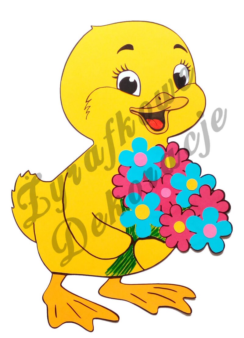 Kaczka z kwiatami kolor