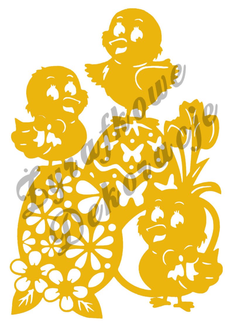 Kurczaki na pisankach żółty