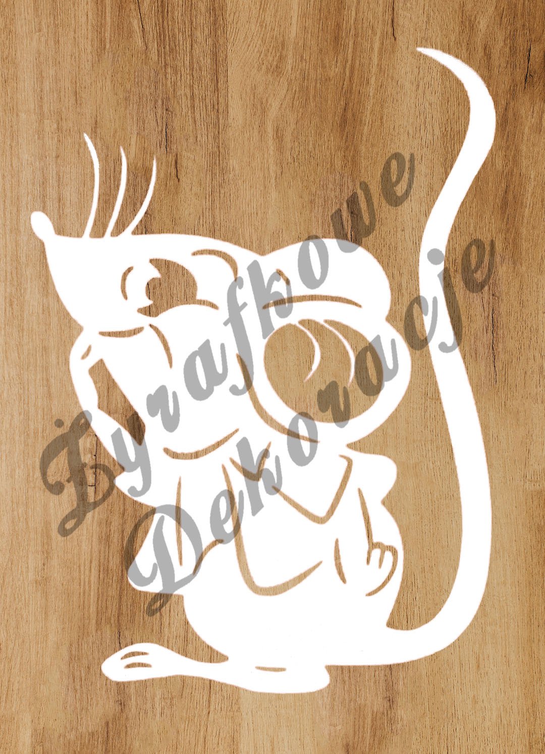 Mysz oblizująca palce biały