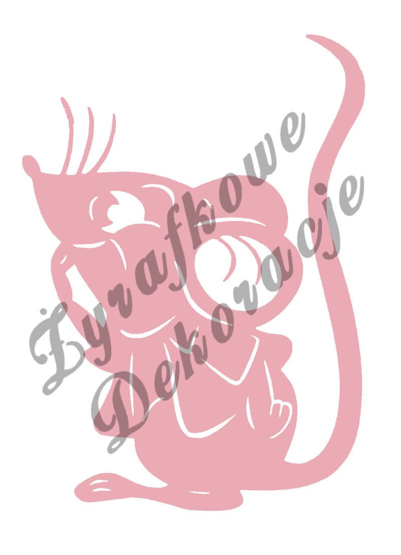 Mysz oblizująca palce różowy