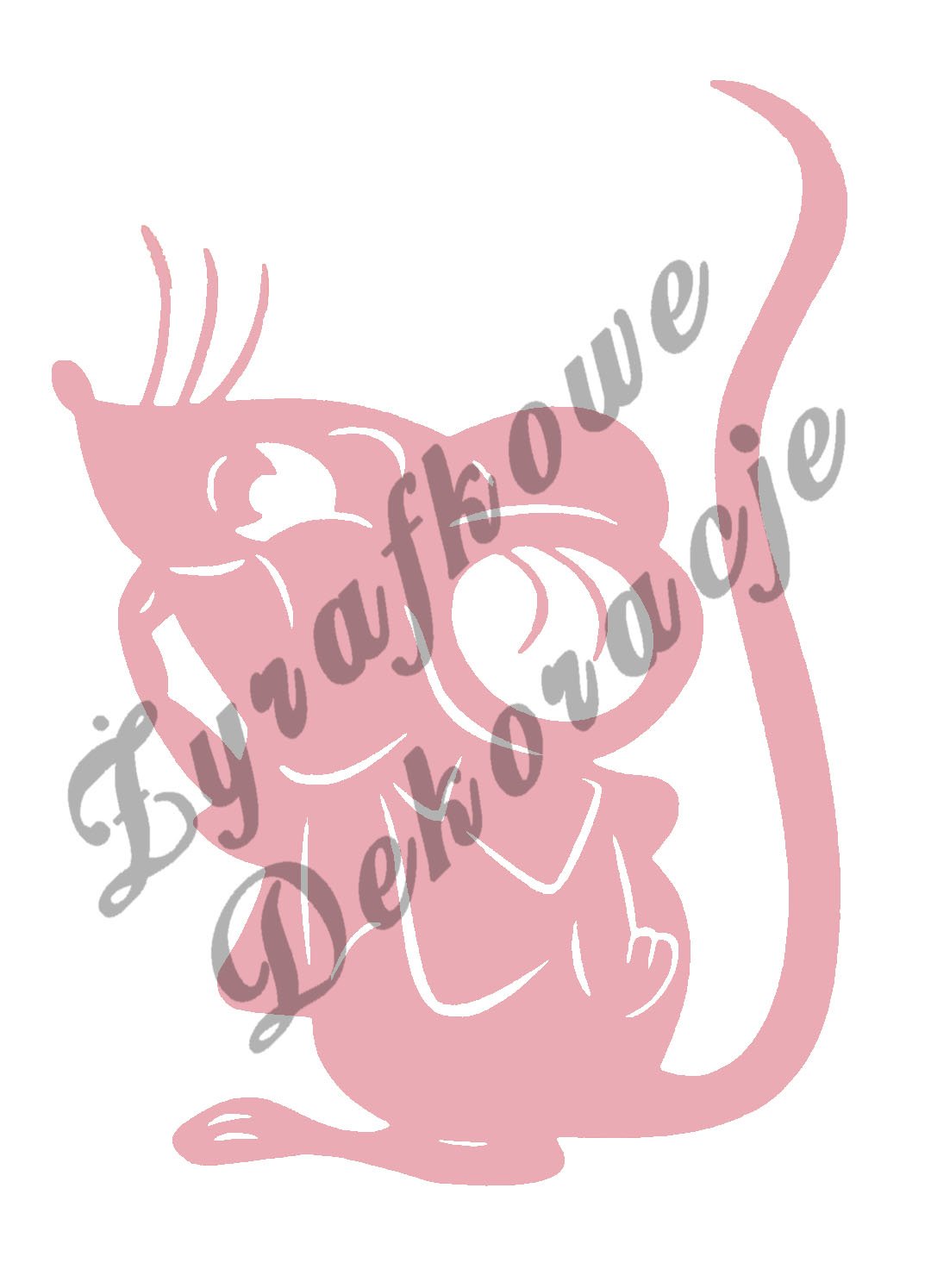 Mysz oblizująca palce różowy