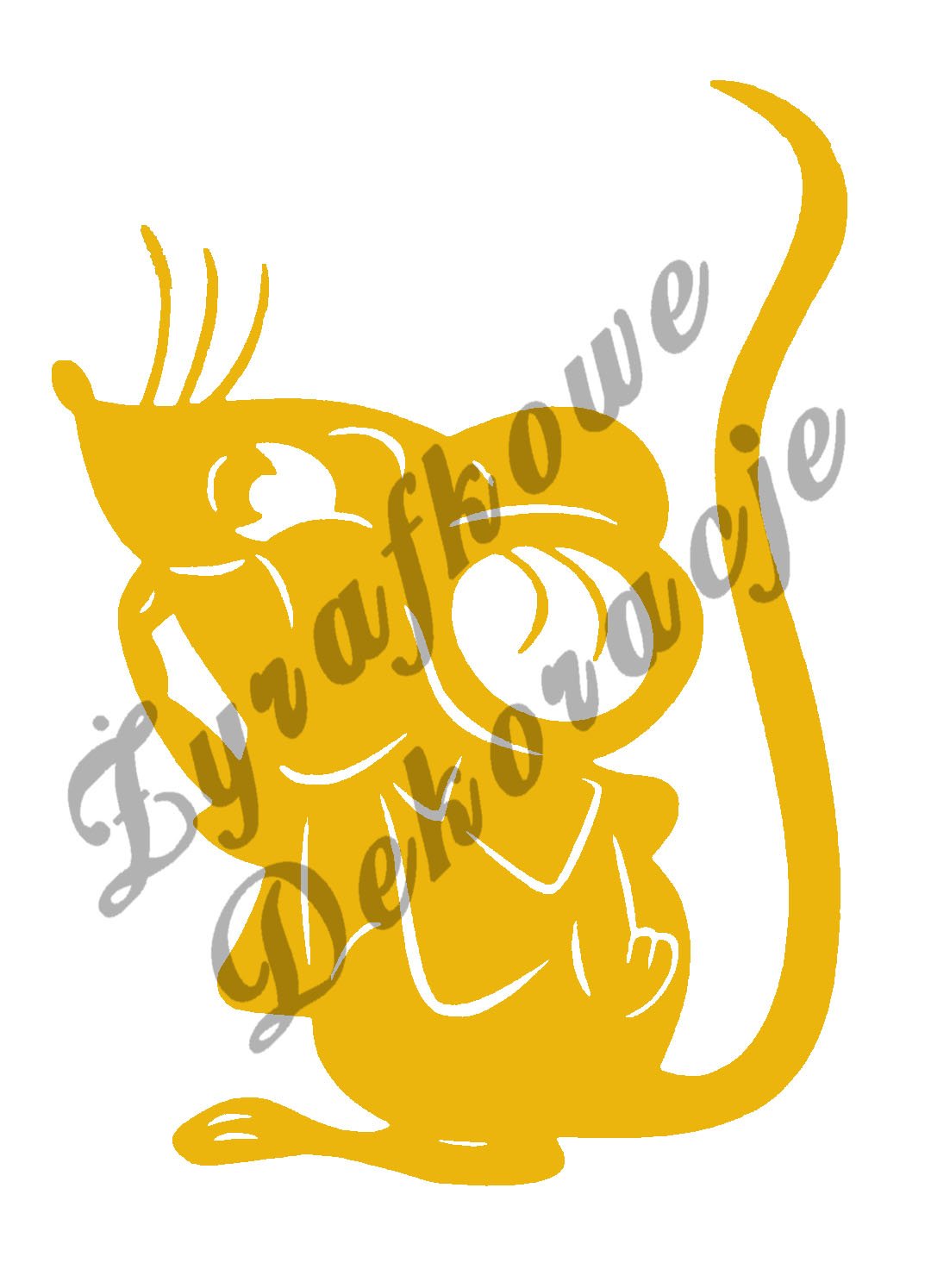 Mysz oblizująca palce żółty