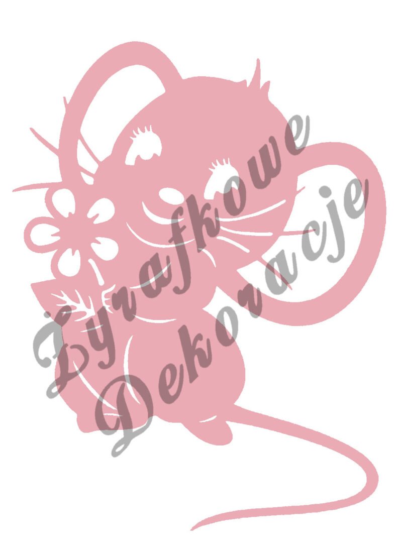 Mysz z kwiatkiem różowy