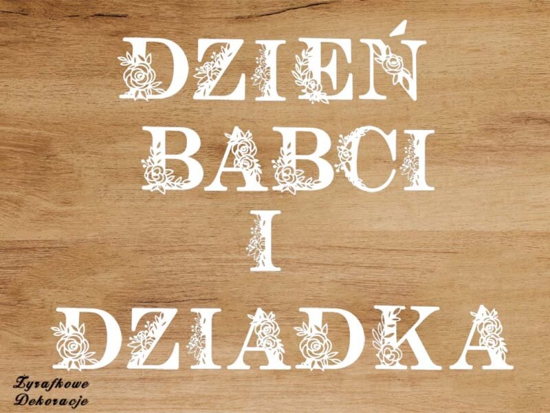 Napis Dzień Babci i Dziadka z różami2