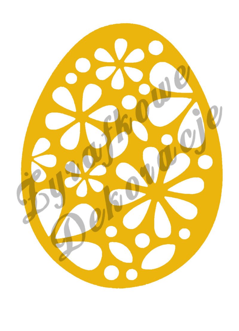 Pisanka kwiaty ażurowe żółty