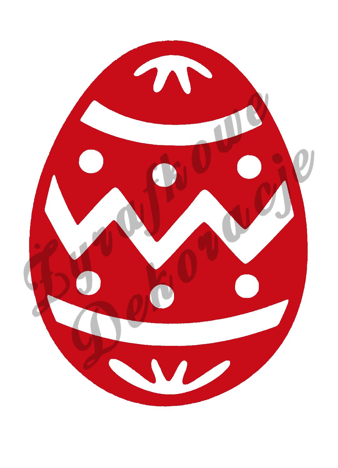 Pisanka tradycyjna nr 3 krzywa czerwony