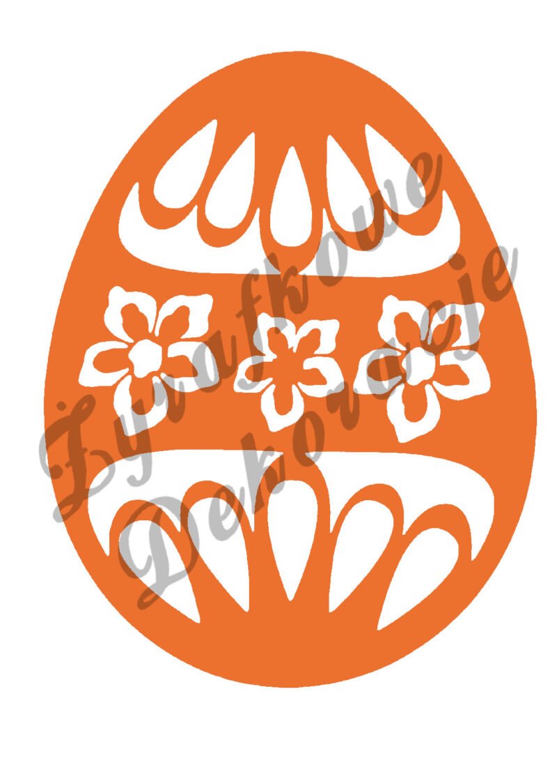 Pisanka z kwiatami pomarańczowy