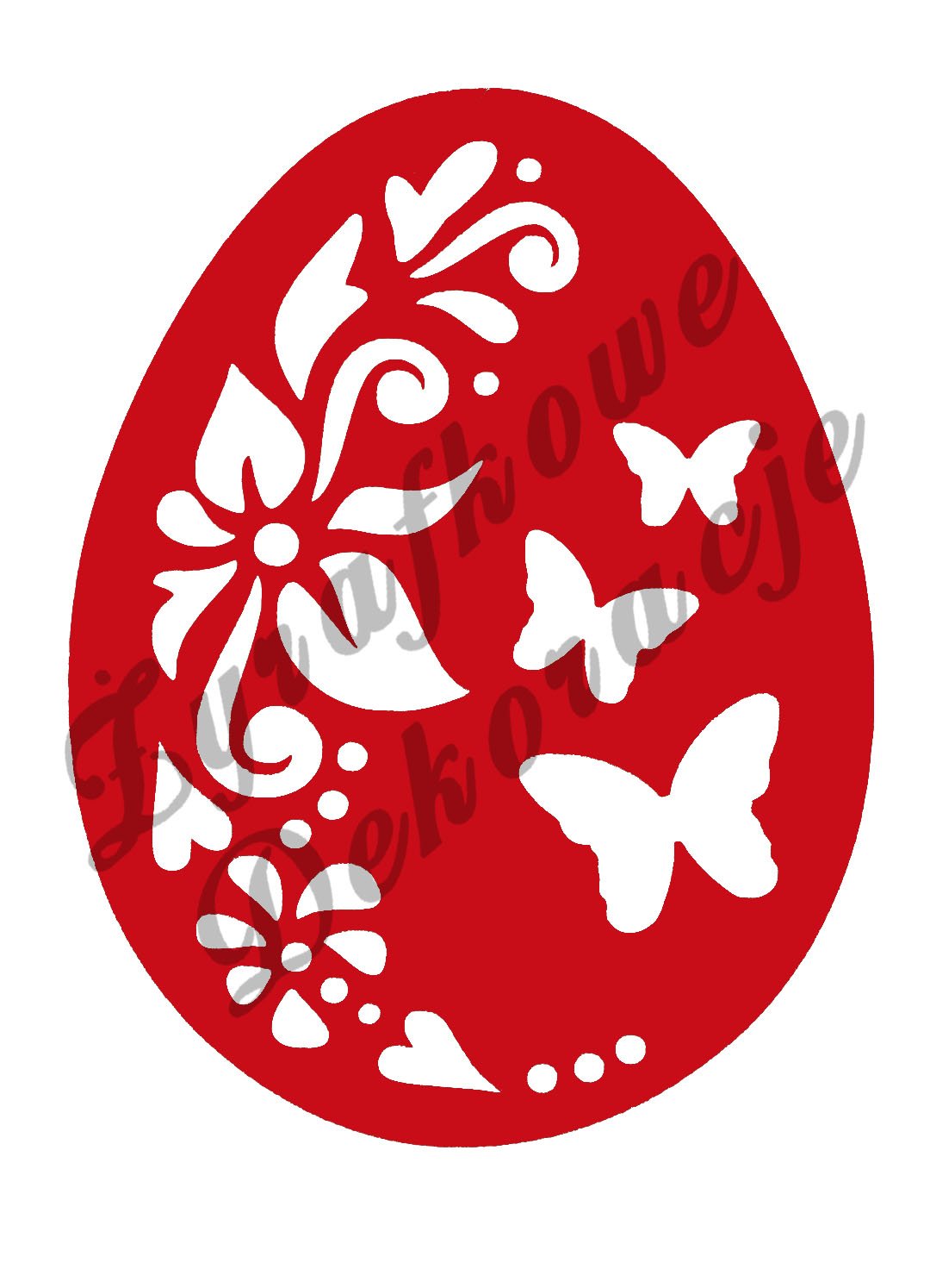 Pisanka z motylami nr 2 czerwony