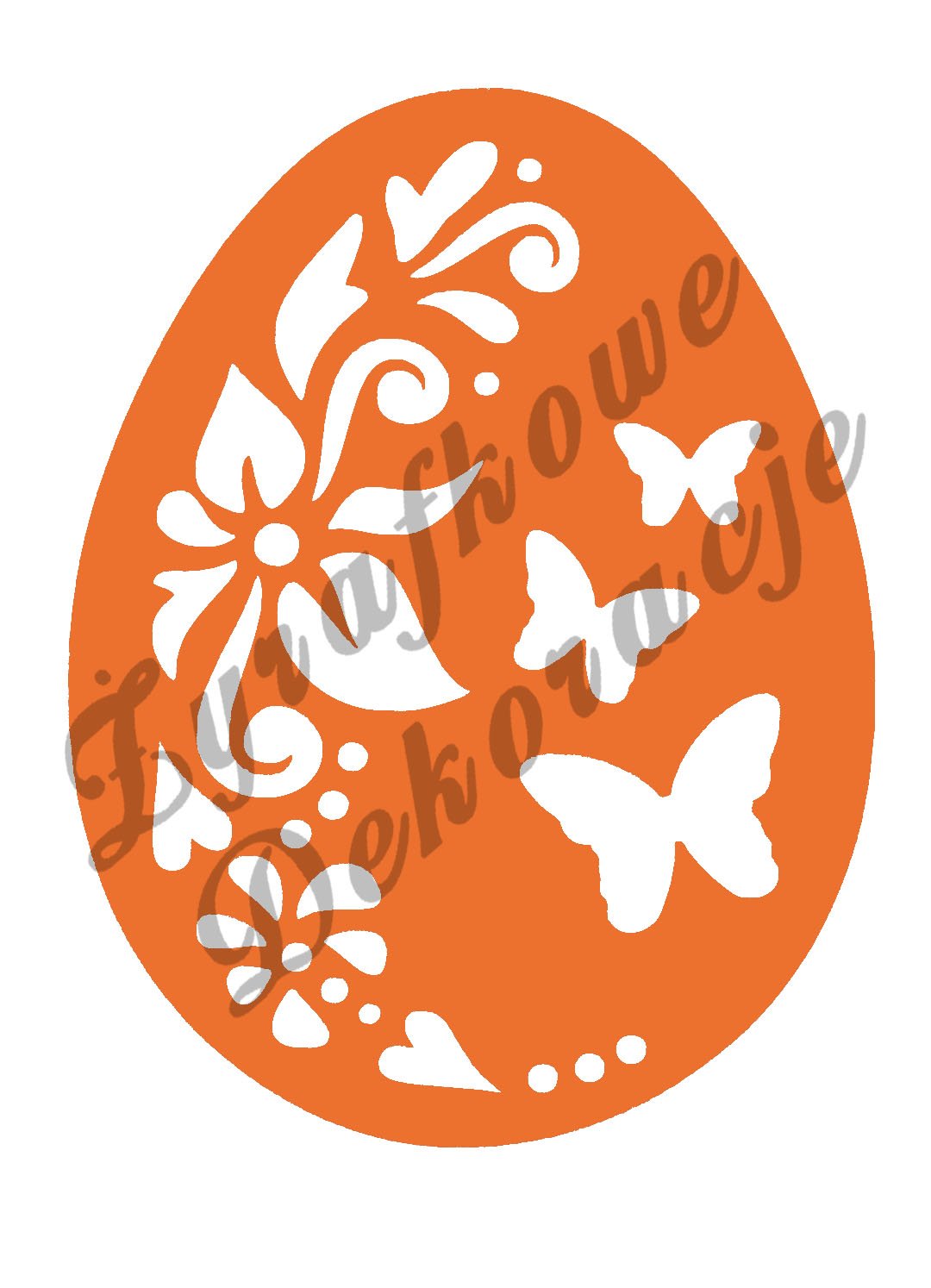Pisanka z motylami nr 2 pomarańczowy