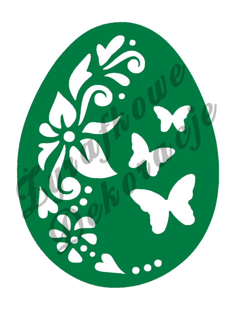 Pisanka z motylami nr 2 zielony