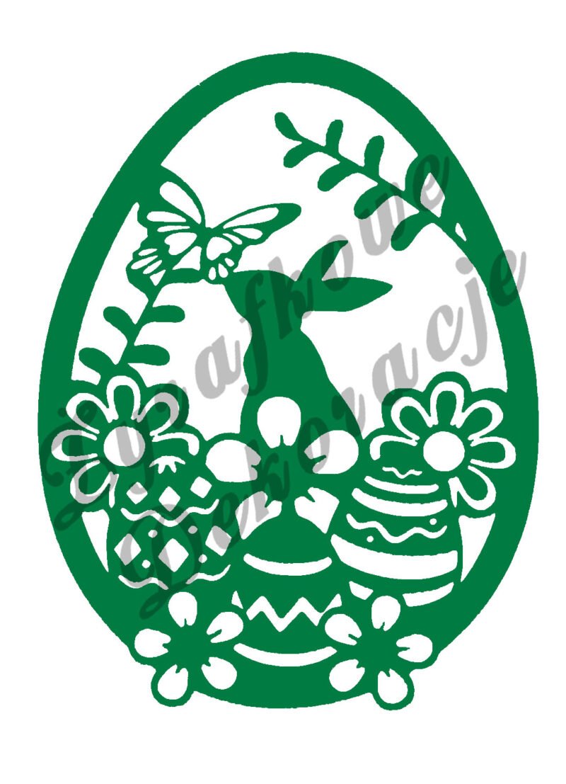 Pisanka z zającem zielony