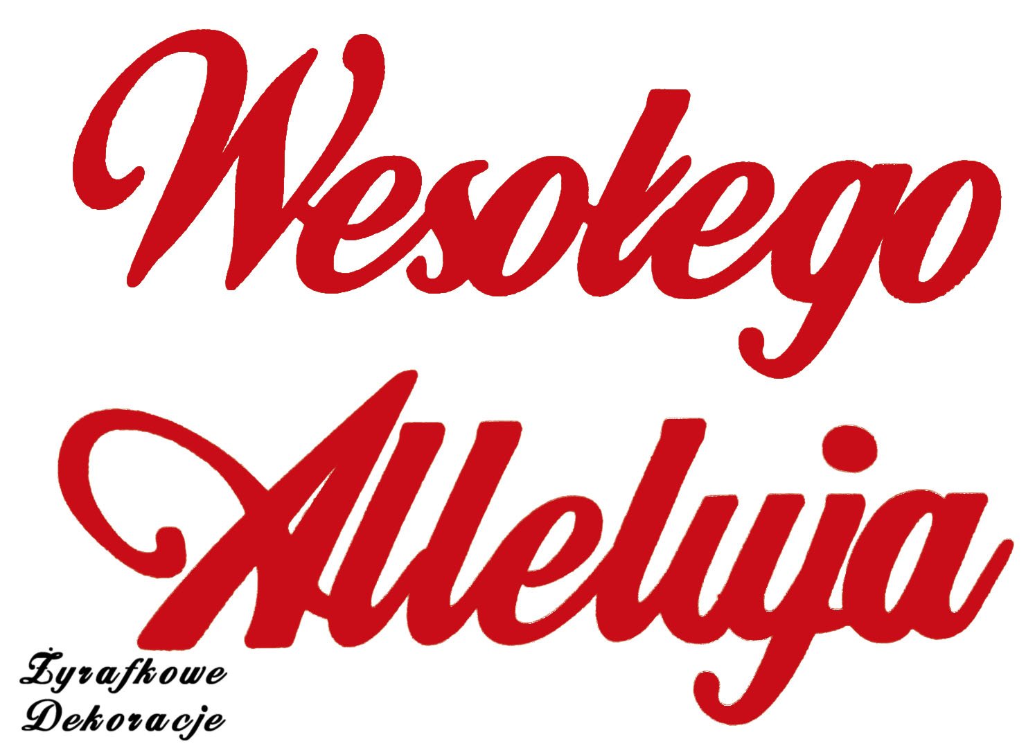 Wesołego Alleluja napis czerwony