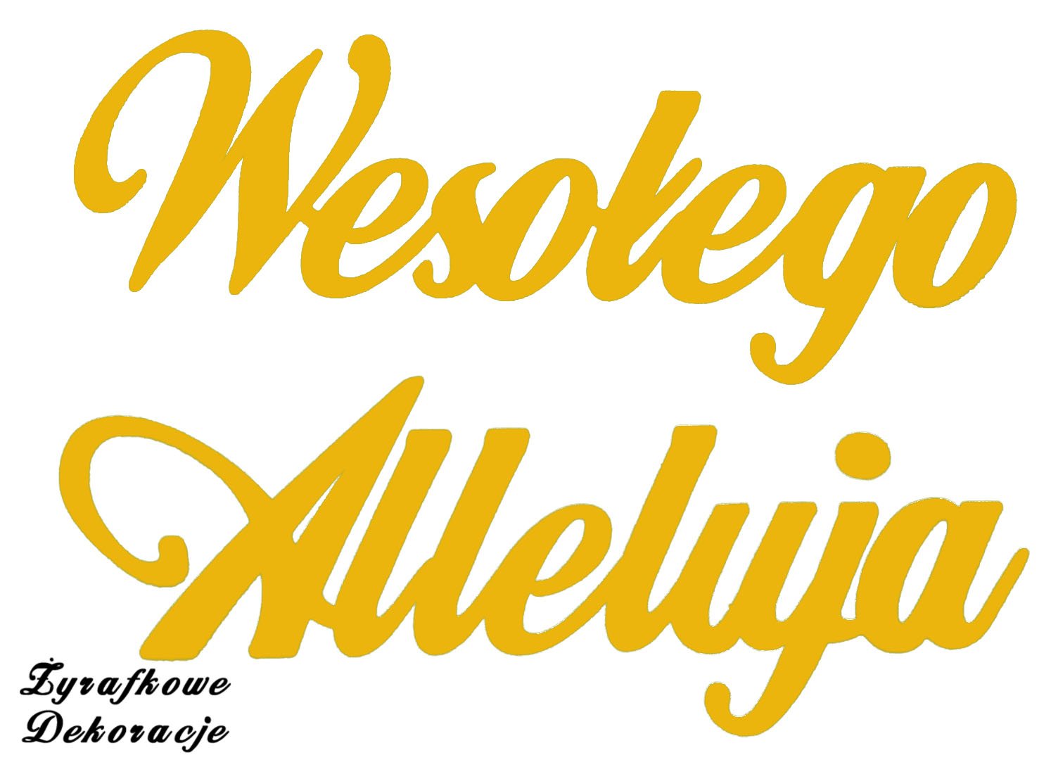 Wesołego Alleluja napis żółty