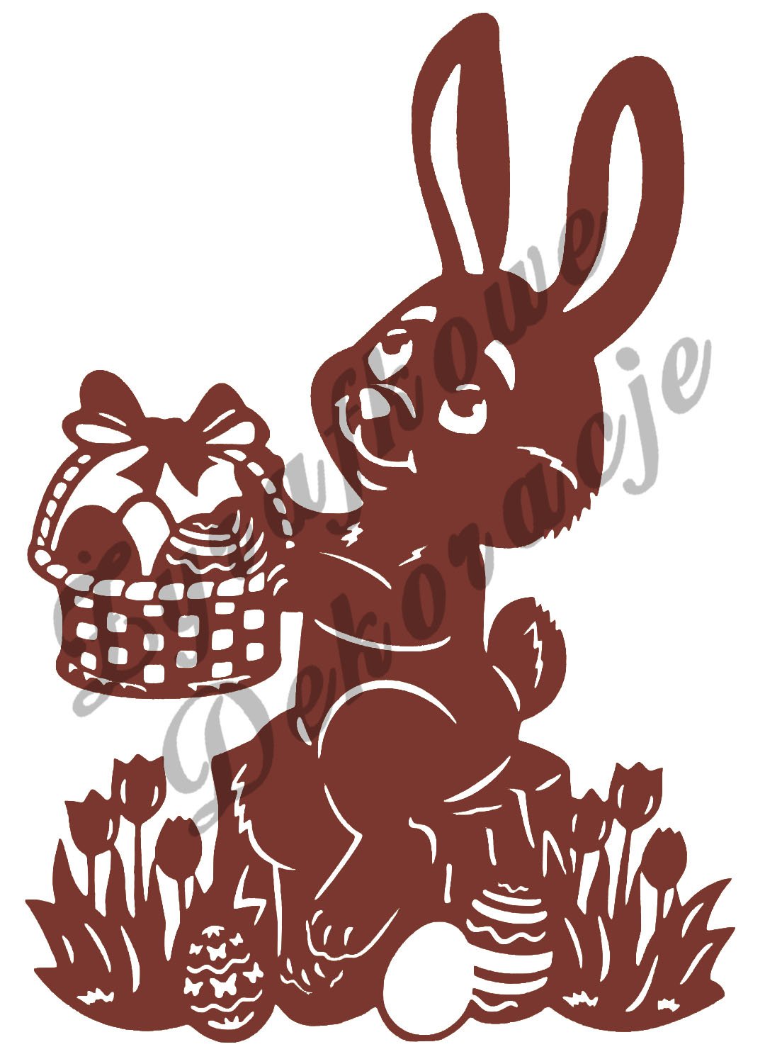 Zając z koszykiem brązowy