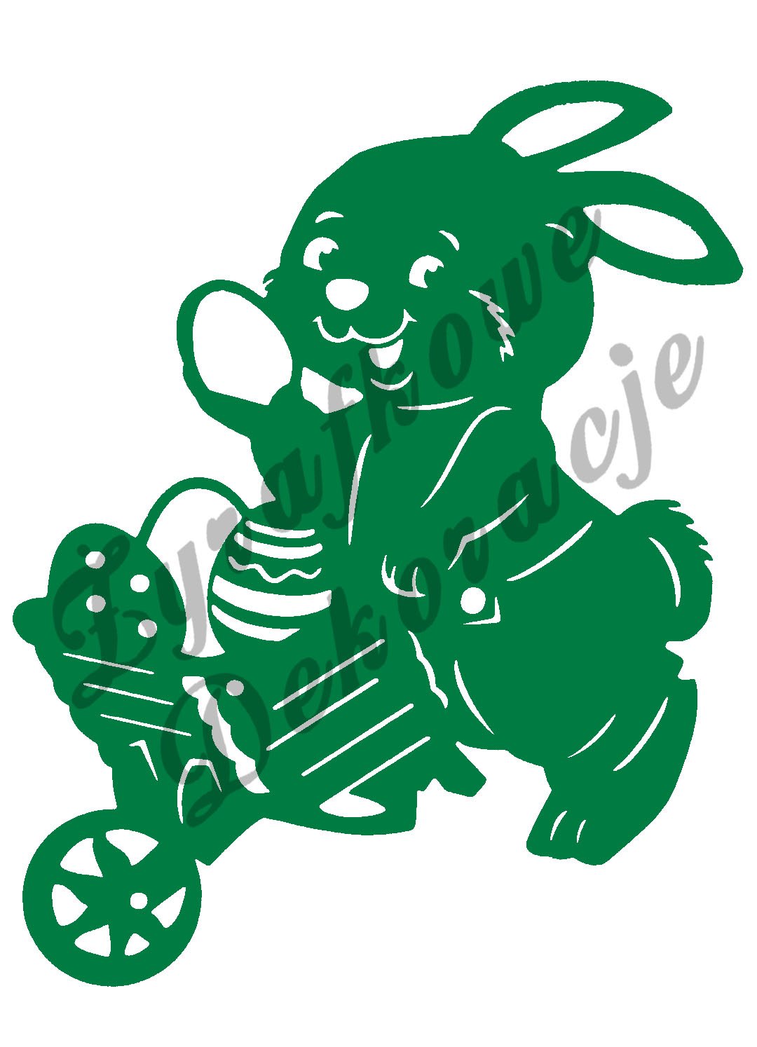 Zając z taczką zielony