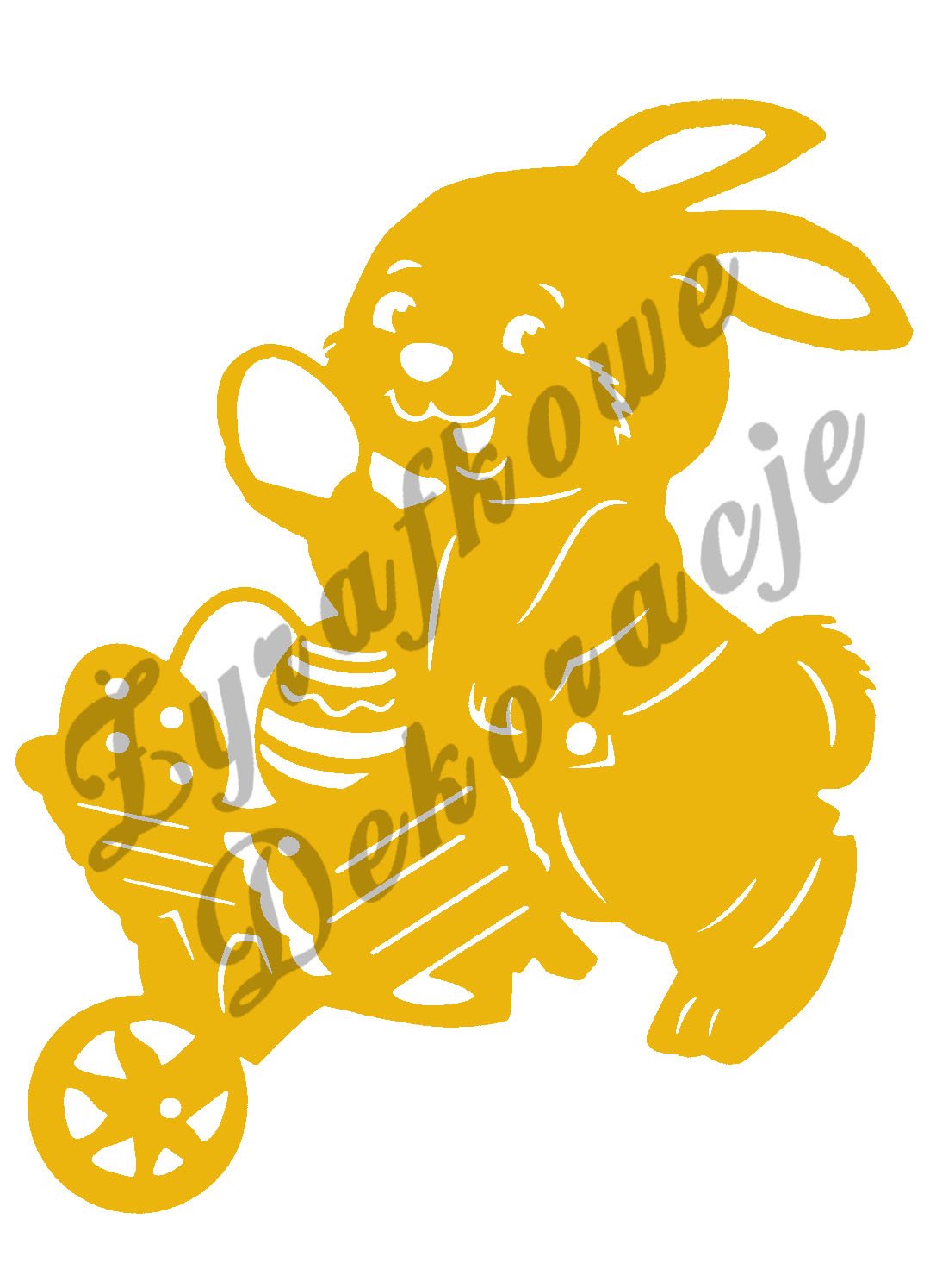 Zając z taczką żółty