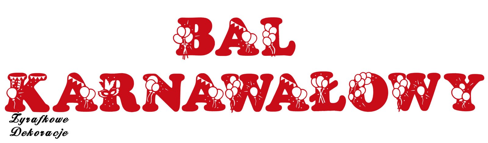 Bal karnawałowy z balonami czerwony