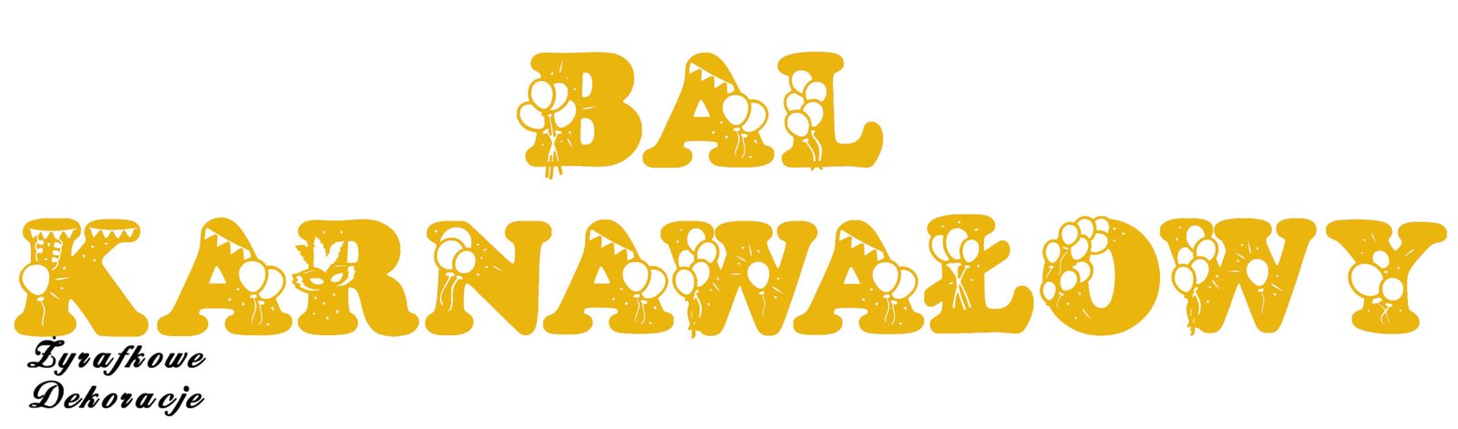 Bal karnawałowy z balonami żółty