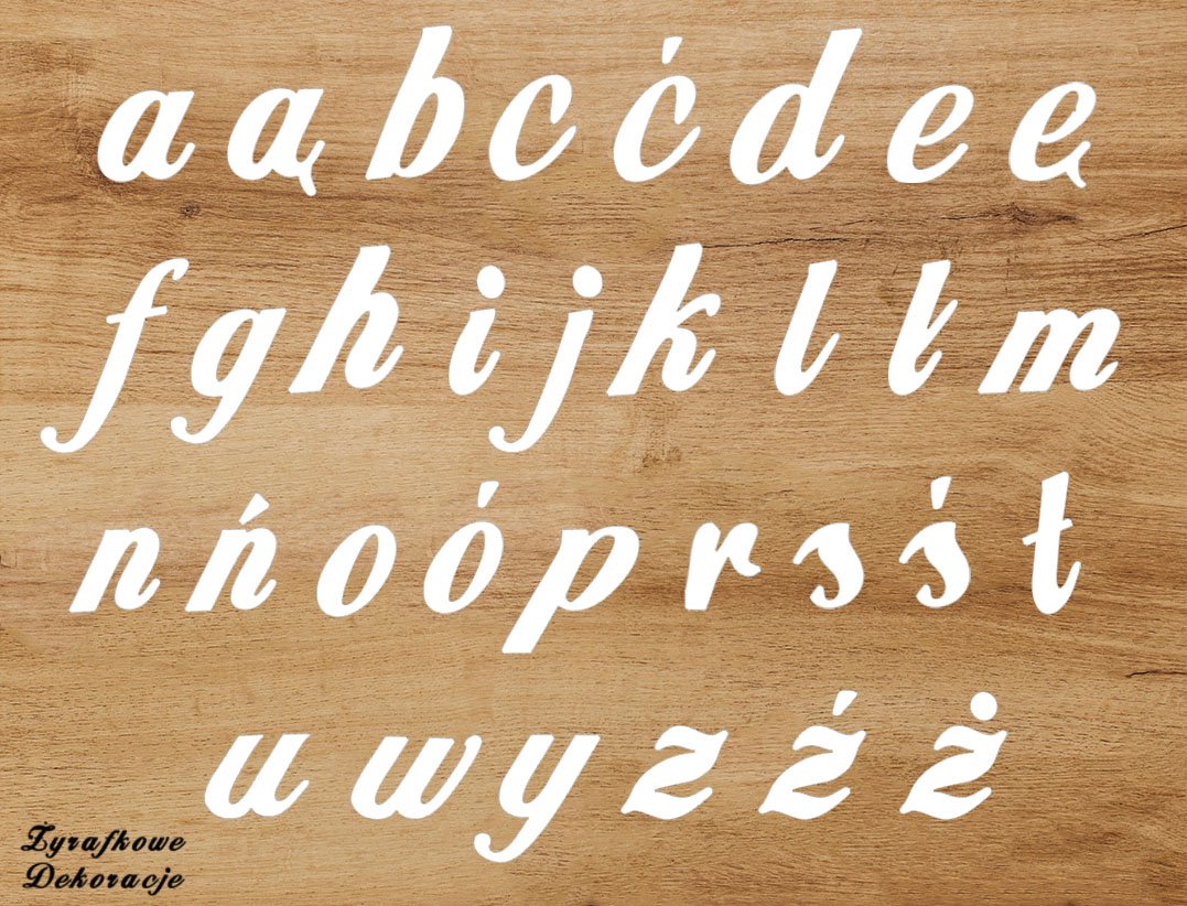 Napis dowolny czcionka Ornamental małe litery biały