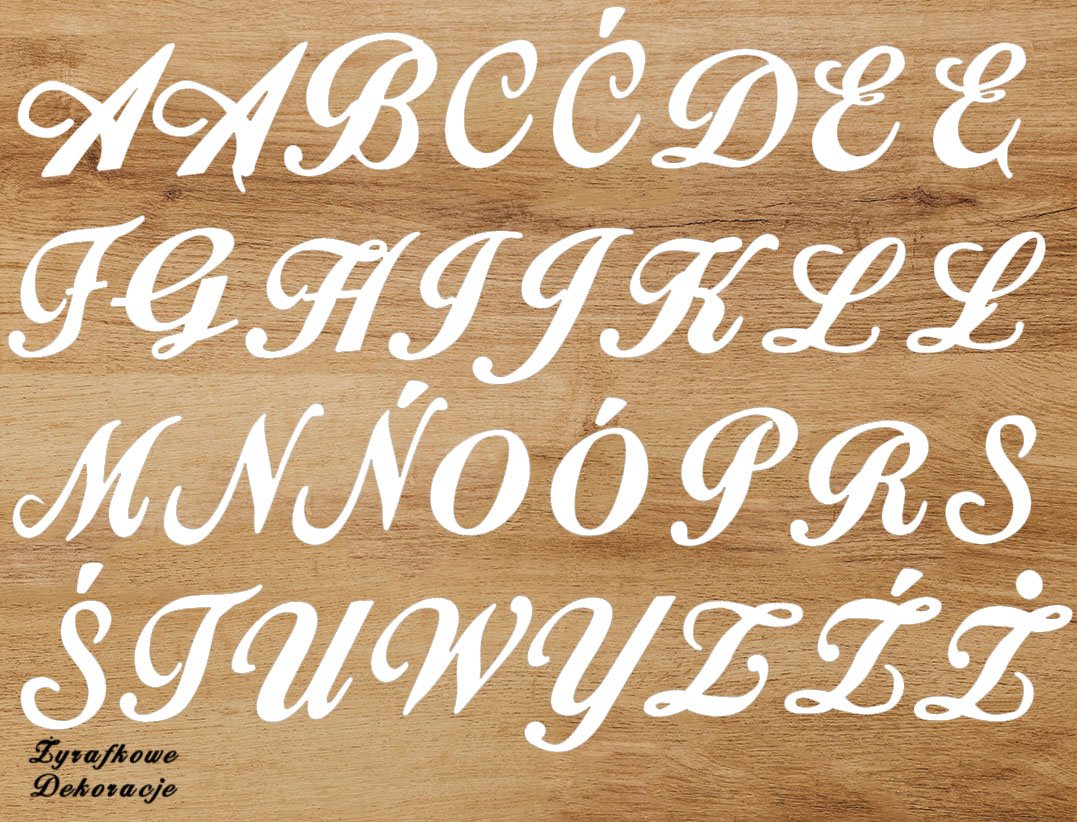 Napis dowolny czcionka Ornamental wielkie litery